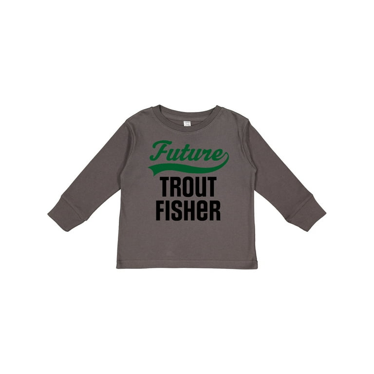 Inktastic Fishing Future Trout Fisher Boys or Girls Long Sleeve Toddler  T-Shirt