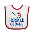 thumbnail image 1 of Inktastic Fishing Hooked on Daddy Boys or Girls Baby Bib, 1 of 4