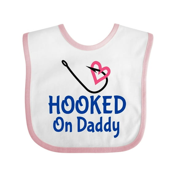Inktastic Fishing Hooked on Daddy Boys or Girls Baby Bib