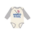 thumbnail image 1 of Inktastic Fishing Hooked on Daddy Boys or Girls Long Sleeve Baby Bodysuit, 1 of 5