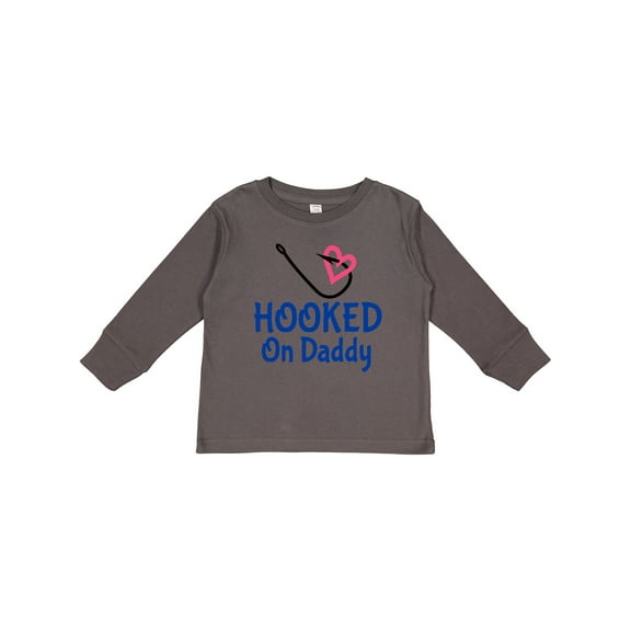 Inktastic Fishing Hooked on Daddy Boys or Girls Long Sleeve Toddler T-Shirt
