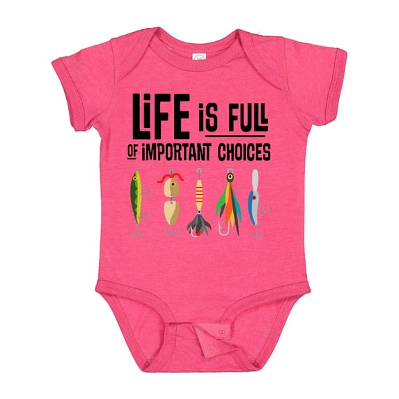 Inktastic Fishing Life is Full of Important Choices Boys or Girls Baby Bodysuit