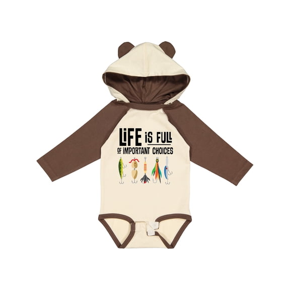 Inktastic Fishing Life is Full of Important Choices Boys or Girls Long Sleeve Baby Bodysuit