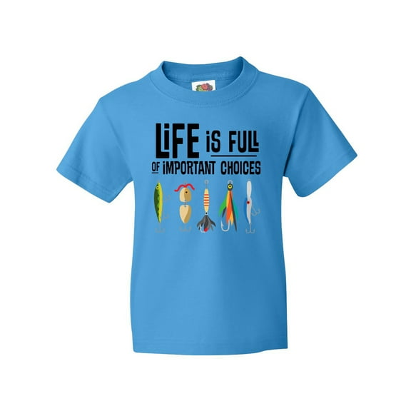 Inktastic Fishing Life is Full of Important Choices Youth T-Shirt