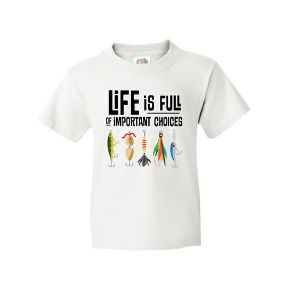 Inktastic Fishing Life is Full of Important Choices Youth T-Shirt