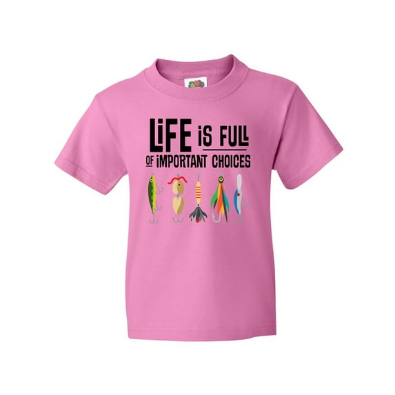 Inktastic Fishing Life is Full of Important Choices Youth T-Shirt