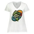 thumbnail image 1 of Inktastic Fishing Women's Plus Size V-Neck T-Shirt, 1 of 5