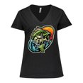 thumbnail image 1 of Inktastic Fishing Women's Plus Size V-Neck T-Shirt, 1 of 5