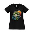 thumbnail image 1 of Inktastic Fishing Women's Plus Size V-Neck T-Shirt, 1 of 5