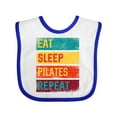 thumbnail image 1 of Inktastic Fitness Eat Sleep Pilates Repeat Boys or Girls Baby Bib, 1 of 4