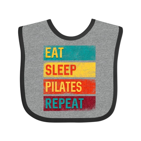 Inktastic Fitness Eat Sleep Pilates Repeat Boys or Girls Baby Bib