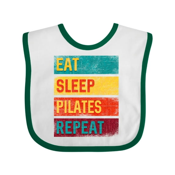 Inktastic Fitness Eat Sleep Pilates Repeat Boys or Girls Baby Bib