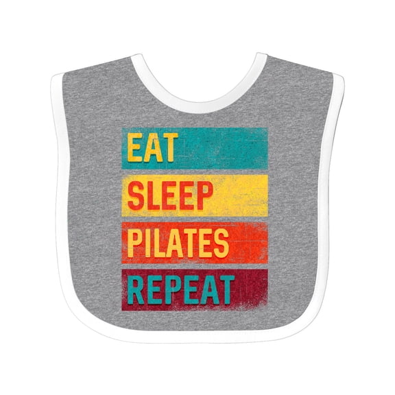 Inktastic Fitness Eat Sleep Pilates Repeat Boys or Girls Baby Bib