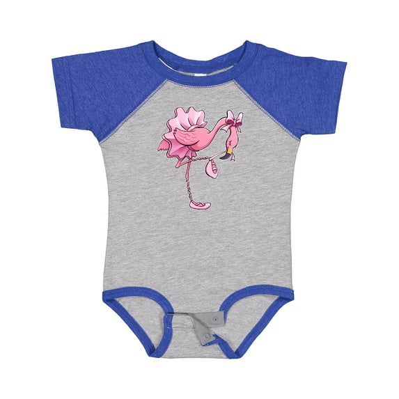 Inktastic Flamingo Ballerina in Tutu and Ballet Toe Shoes Boys or Girls Baby Bodysuit