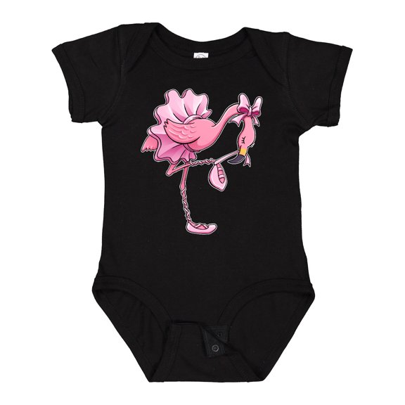 Inktastic Flamingo Ballerina in Tutu and Ballet Toe Shoes Boys or Girls Baby Bodysuit