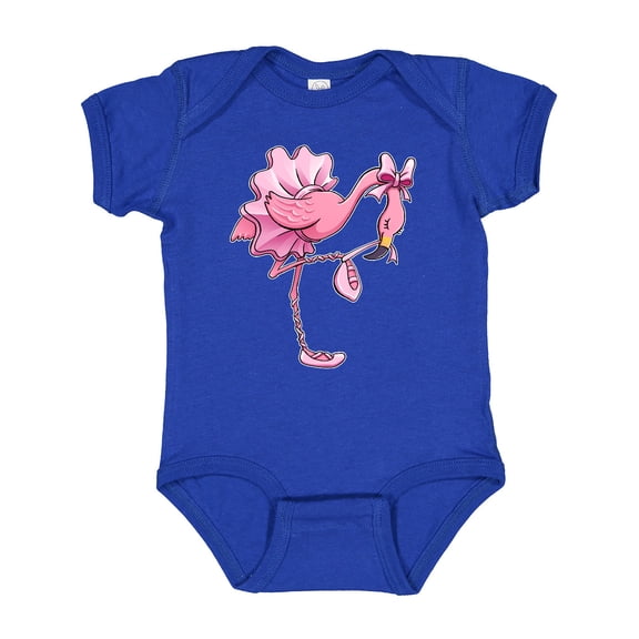 Inktastic Flamingo Ballerina in Tutu and Ballet Toe Shoes Boys or Girls Baby Bodysuit