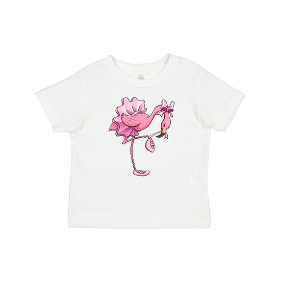 Inktastic Flamingo Ballerina in Tutu and Ballet Toe Shoes Boys or Girls Baby T-Shirt