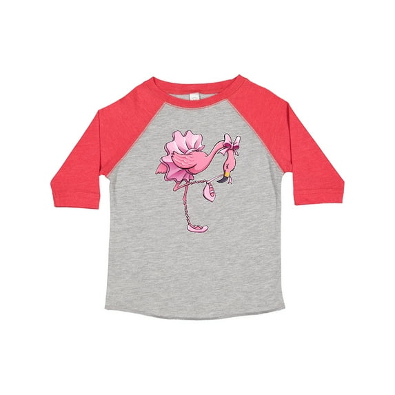 Inktastic Flamingo Ballerina in Tutu and Ballet Toe Shoes Boys or Girls Toddler T-Shirt