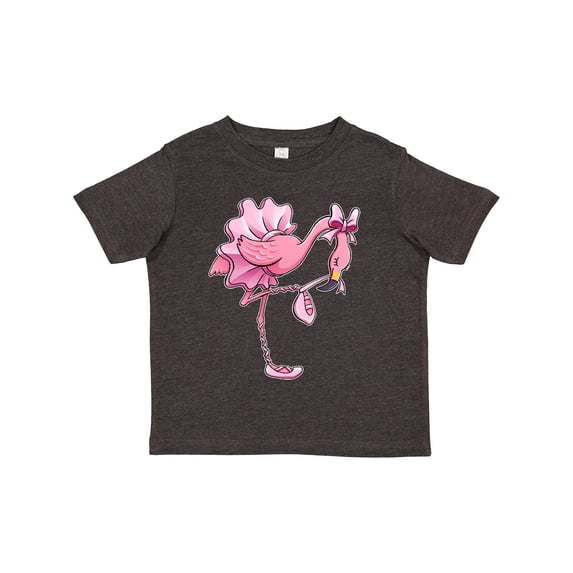Inktastic Flamingo Ballerina in Tutu and Ballet Toe Shoes Boys or Girls Toddler T-Shirt
