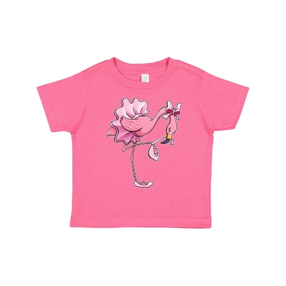 Inktastic Flamingo Ballerina in Tutu and Ballet Toe Shoes Boys or Girls Toddler T-Shirt