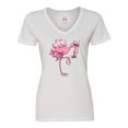 thumbnail image 1 of Inktastic Flamingo Ballerina in Tutu and Ballet Toe Shoes Women's V-Neck T-Shirt, 1 of 5