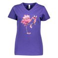 thumbnail image 1 of Inktastic Flamingo Ballerina in Tutu and Ballet Toe Shoes Women's V-Neck T-Shirt, 1 of 5