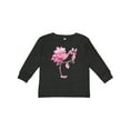 thumbnail image 1 of Inktastic Flamingo Ballerina in Tutu and Ballet Toe Shoes Boys or Girls Long Sleeve Toddler T-Shirt, 1 of 5