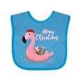 thumbnail image 1 of Inktastic Flamingo Merry Christmas Boys or Girls Baby Bib, 1 of 4