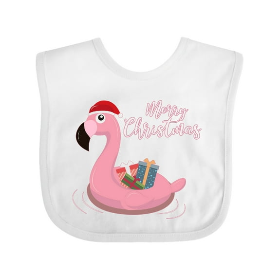 Inktastic Flamingo Merry Christmas Boys or Girls Baby Bib