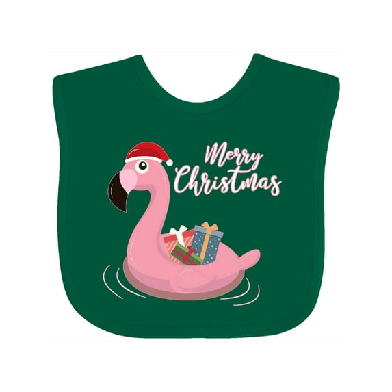 Inktastic Flamingo Merry Christmas Boys or Girls Baby Bib