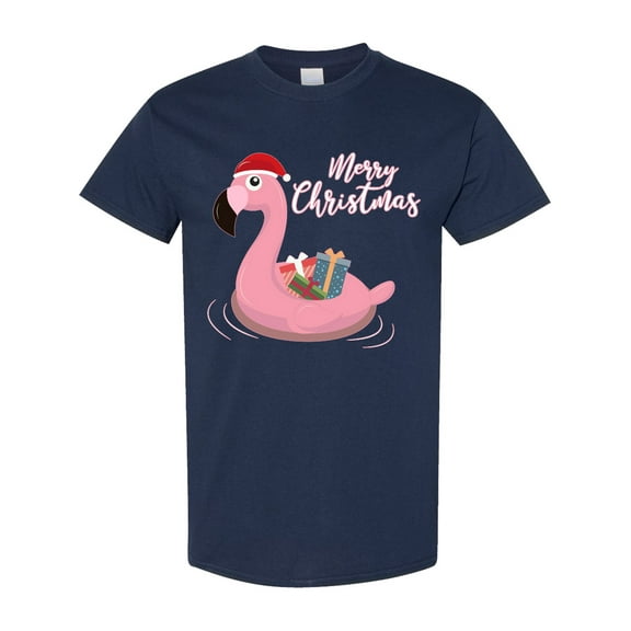Inktastic Flamingo Merry Christmas T-Shirt