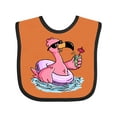 thumbnail image 1 of Inktastic Flamingo with Sunglasses Pool Float and Drink Boys or Girls Baby Bib, 1 of 4