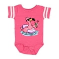 thumbnail image 1 of Inktastic Flamingo with Sunglasses Pool Float and Drink Boys or Girls Baby Bodysuit, 1 of 5