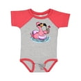 thumbnail image 1 of Inktastic Flamingo with Sunglasses Pool Float and Drink Boys or Girls Baby Bodysuit, 1 of 5