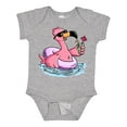 thumbnail image 1 of Inktastic Flamingo with Sunglasses Pool Float and Drink Boys or Girls Baby Bodysuit, 1 of 5