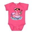 thumbnail image 1 of Inktastic Flamingo with Sunglasses Pool Float and Drink Boys or Girls Baby Bodysuit, 1 of 5