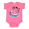 thumbnail image 1 of Inktastic Flamingo with Sunglasses Pool Float and Drink Boys or Girls Baby Bodysuit, 1 of 5