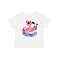 thumbnail image 1 of Inktastic Flamingo with Sunglasses Pool Float and Drink Boys or Girls Baby T-Shirt, 1 of 5