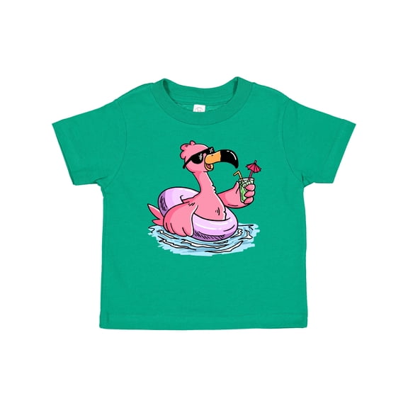 Inktastic Flamingo with Sunglasses Pool Float and Drink Boys or Girls Baby T-Shirt