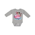 thumbnail image 1 of Inktastic Flamingo with Sunglasses Pool Float and Drink Boys or Girls Long Sleeve Baby Bodysuit, 1 of 5