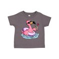 thumbnail image 1 of Inktastic Flamingo with Sunglasses Pool Float and Drink Boys or Girls Toddler T-Shirt, 1 of 5