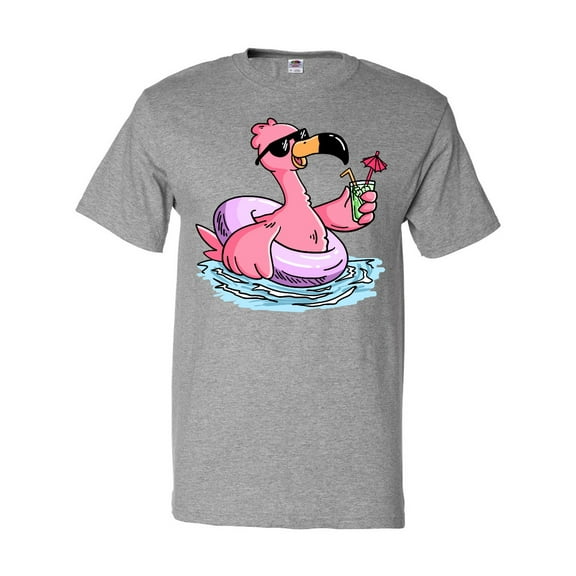 Inktastic Flamingo with Sunglasses Pool Float and Drink T-Shirt