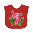 thumbnail image 1 of Inktastic Flamingo with Tropical Flowers Boys or Girls Baby Bib, 1 of 4