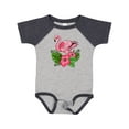 thumbnail image 1 of Inktastic Flamingo with Tropical Flowers Boys or Girls Baby Bodysuit, 1 of 5