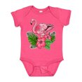 thumbnail image 1 of Inktastic Flamingo with Tropical Flowers Boys or Girls Baby Bodysuit, 1 of 5