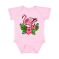 thumbnail image 1 of Inktastic Flamingo with Tropical Flowers Boys or Girls Baby Bodysuit, 1 of 5