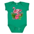 thumbnail image 1 of Inktastic Flamingo with Tropical Flowers Boys or Girls Baby Bodysuit, 1 of 5