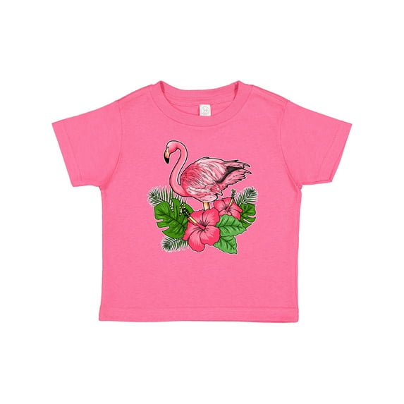 Inktastic Flamingo with Tropical Flowers Boys or Girls Baby T-Shirt