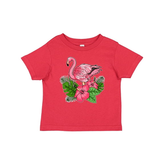 Inktastic Flamingo with Tropical Flowers Boys or Girls Baby T-Shirt