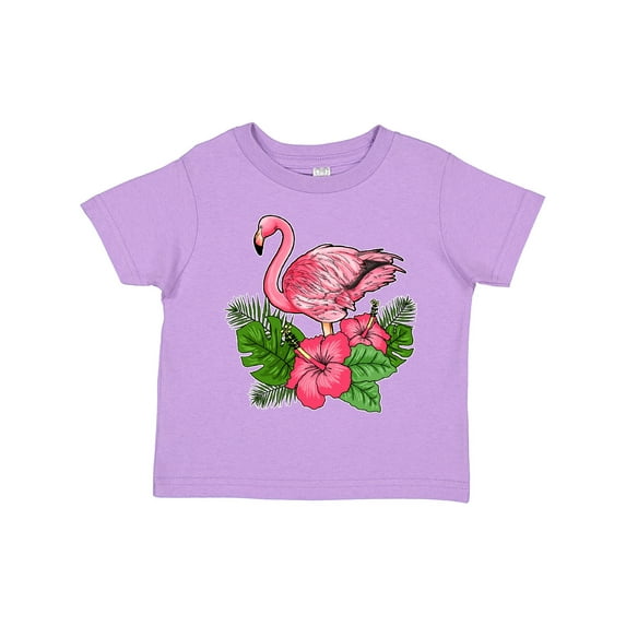 Inktastic Flamingo with Tropical Flowers Boys or Girls Toddler T-Shirt